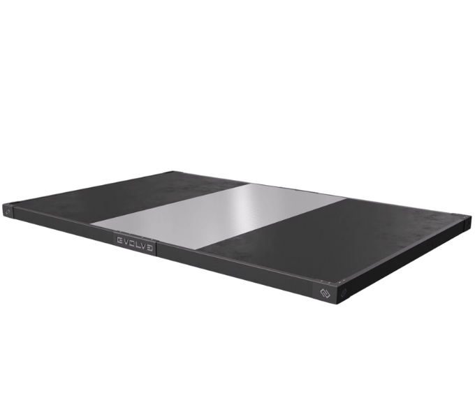 Tyngdlyftningsplattform — ljud- & vibrationsdämpande (310 × 210 × 10 cm)